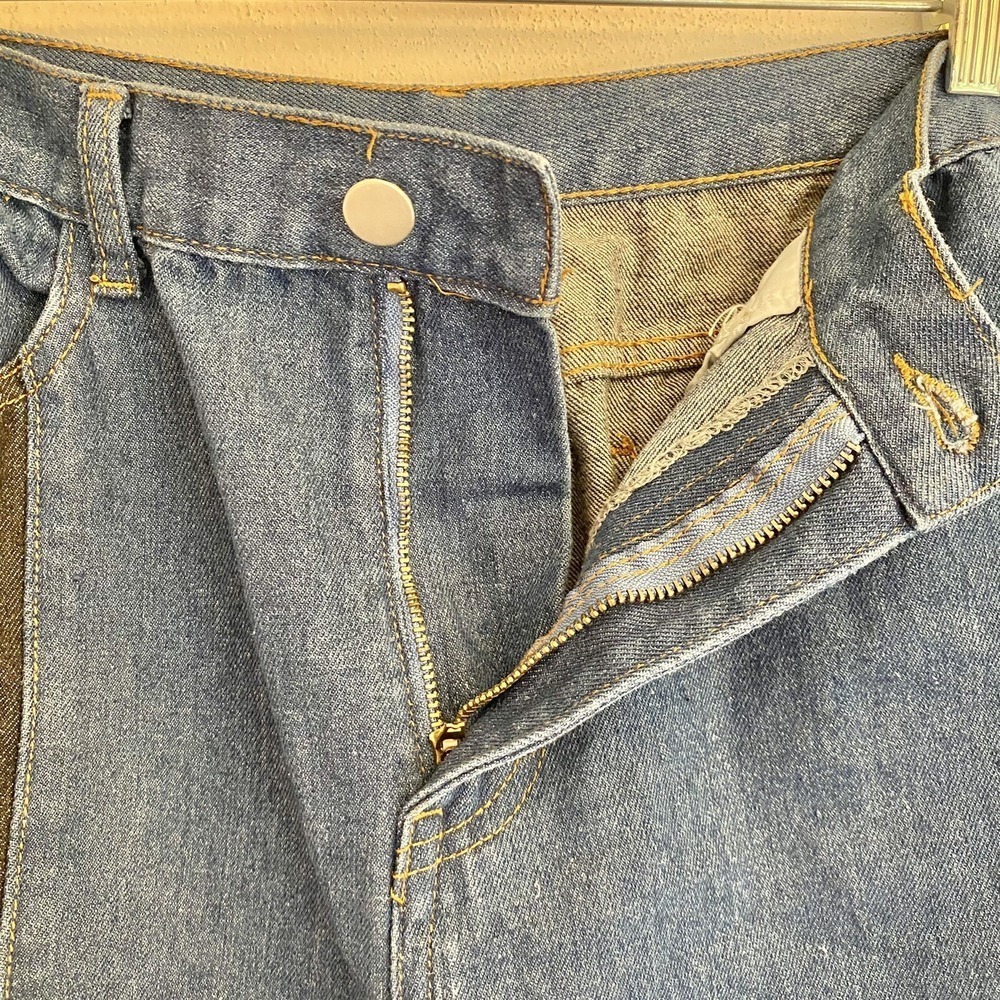 Shein Patch Style High Rise Denim Jeans Black/Blue Straight Leg Jeans Size L - Picture 7 of 9